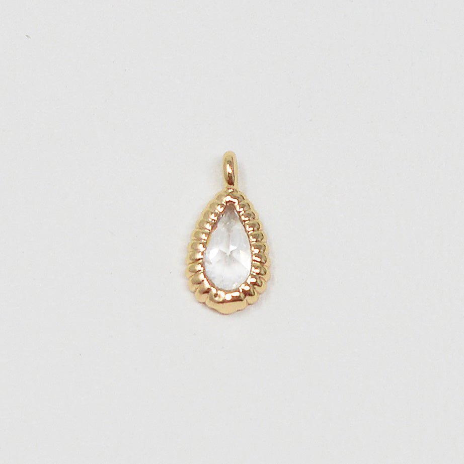 18K Gold plated Teardrop Charm Add on charm for Necklace Bracelet Earring M-381 - DLUXCA