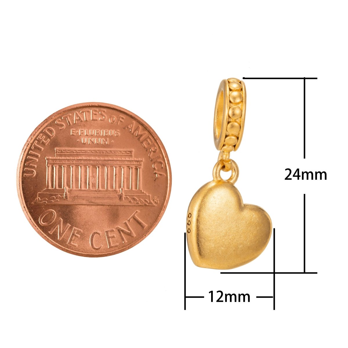 18k Gold plated Tiny Heart Charms, Gold Puff Heart Charm, Mini Heart Charms, Bracelet Necklace Jewelry Making Supplies I-238 - DLUXCA