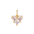 18K Gold plated Tiny Heart of Gold, Cubic Zirconia Charm Pendant C-053