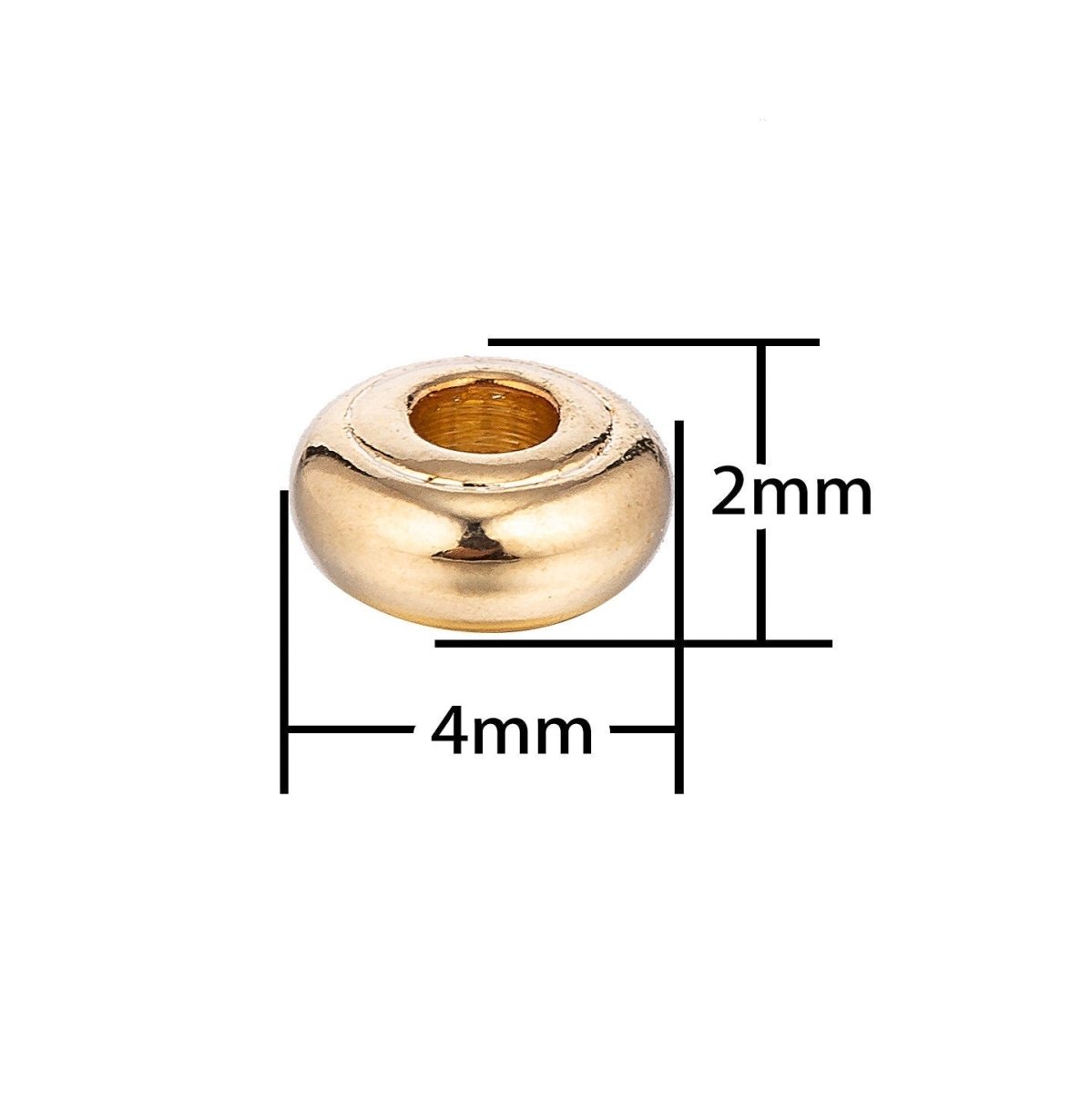 18K Gold plated Tiny Small Donut Ring Shaped Spacer Bead Findings Connector | B-042 - DLUXCA