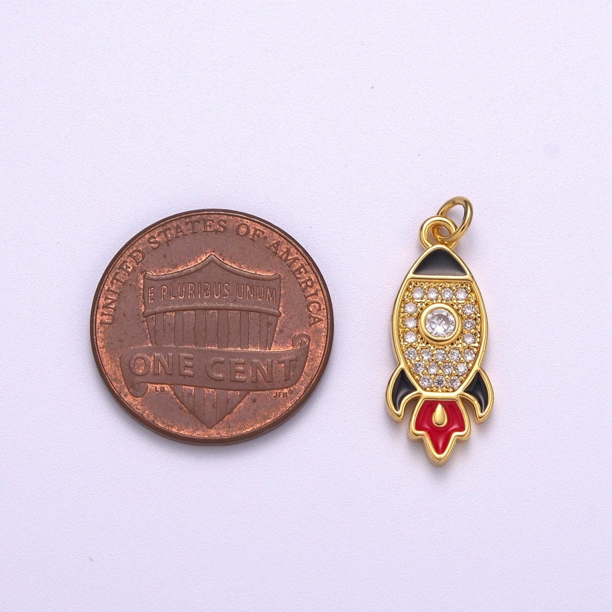 18K Gold plated To The Moon Rocket Emoji Charm Stocks, Game Stop Stonks Funny Gift For Her, Day Trader Fintwit Woman Girl Supply M-744 - DLUXCA