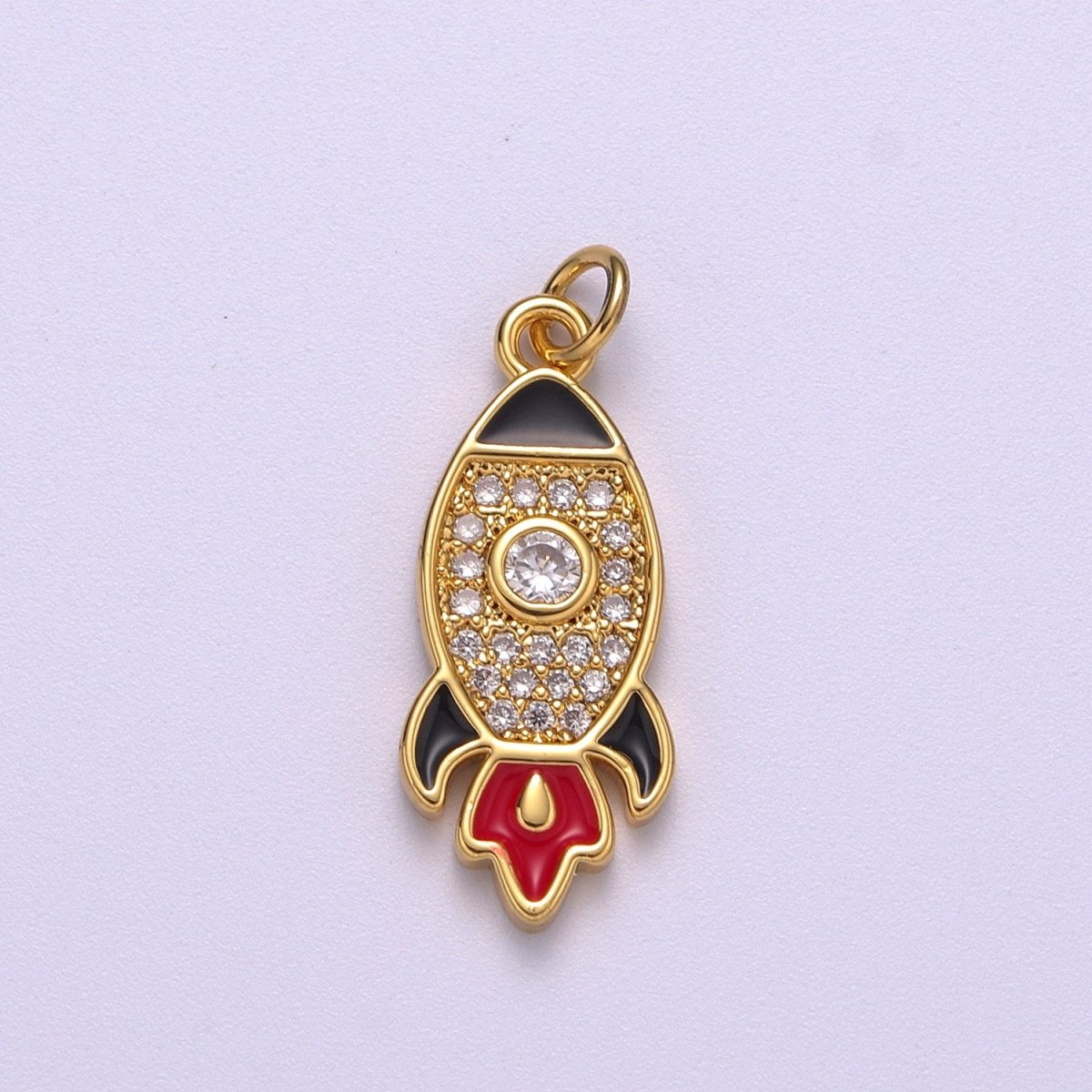 18K Gold plated To The Moon Rocket Emoji Charm Stocks, Game Stop Stonks Funny Gift For Her, Day Trader Fintwit Woman Girl Supply M-744 - DLUXCA