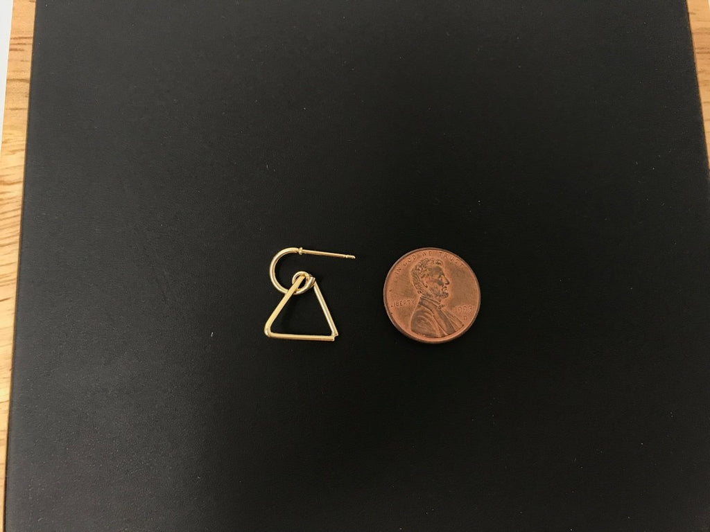 18k Gold plated Triangle Earrings Post, Handmade Stud Earrings, Geometric Earring Making Findings for Jewelry Making Supplies K-019 - DLUXCA