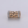 18K Gold plated Tube beads, clear Micro Pave Bead / CZ Bead / Cubic Zirconia tube beads , For Bracelet Charms, Pave Beads, Bracelet Supply - DLUXCA