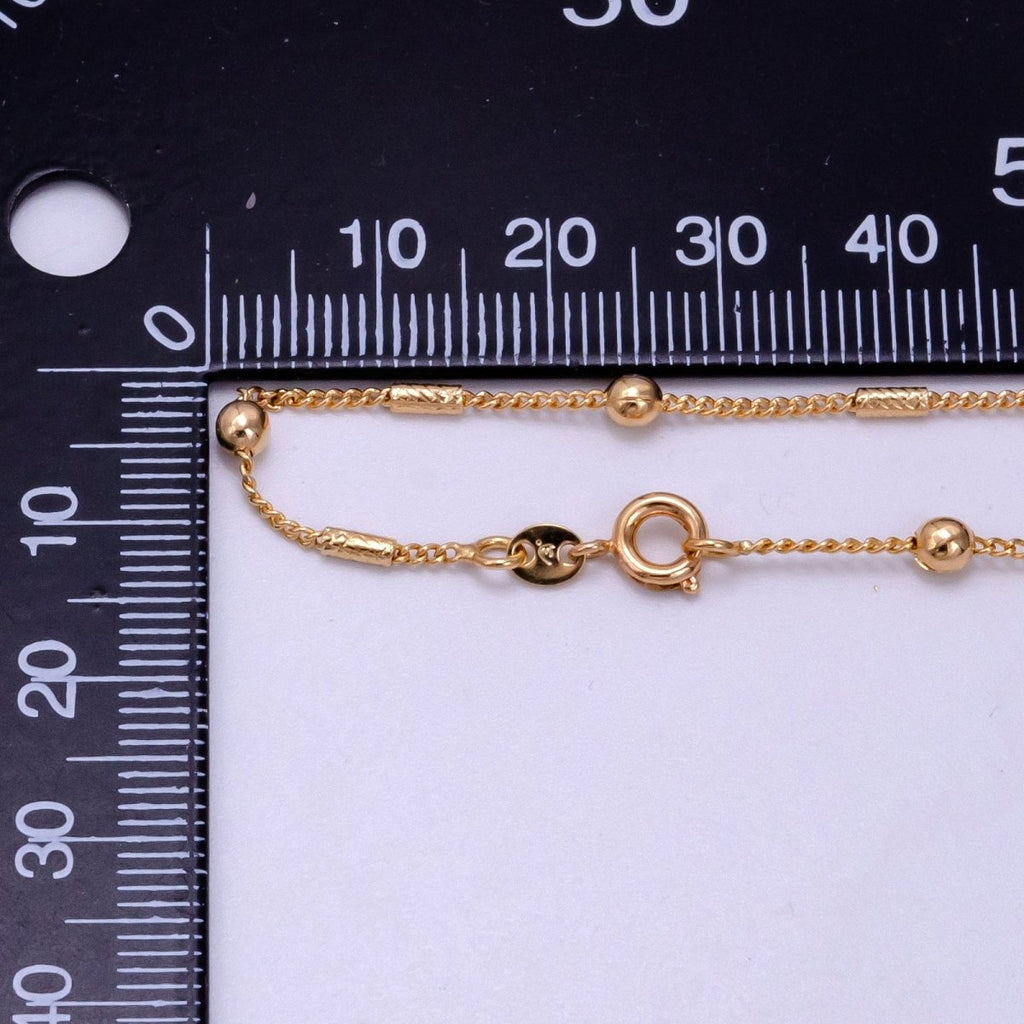 18K Gold plated Tube Rope Satellite Chain 18 Inch Necklace | CN-645 - DLUXCA