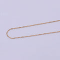 18k Gold plated Twisted Singapore Chain Necklace, Gold Chain Necklace Layer Dainty Necklace | WA-762 Clearance Pricing - DLUXCA