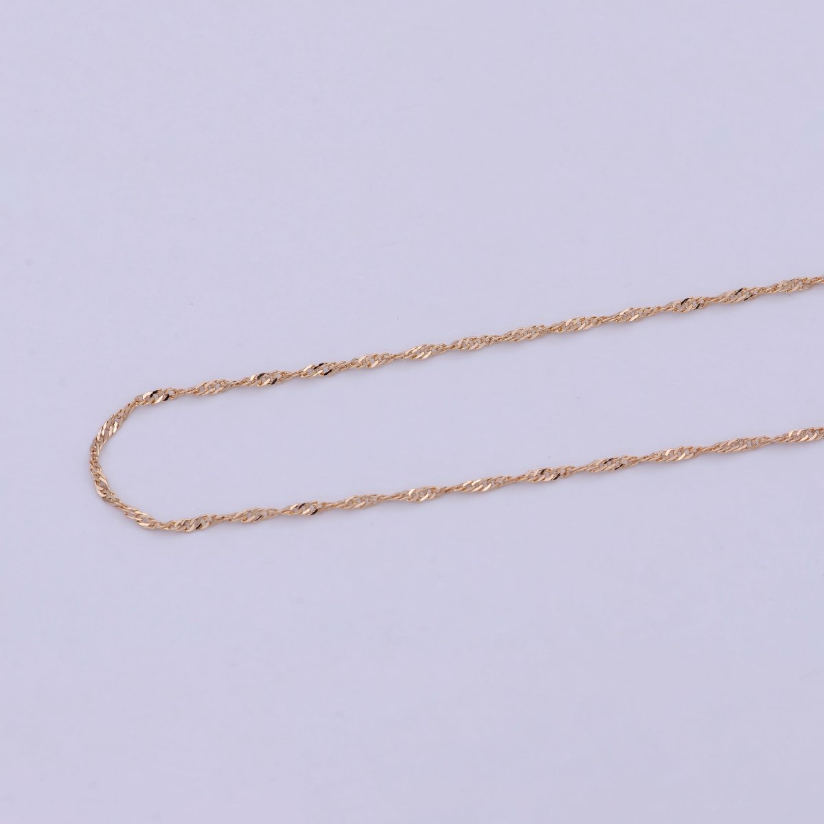 18k Gold plated Twisted Singapore Chain Necklace, Gold Chain Necklace Layer Dainty Necklace | WA-762 Clearance Pricing - DLUXCA