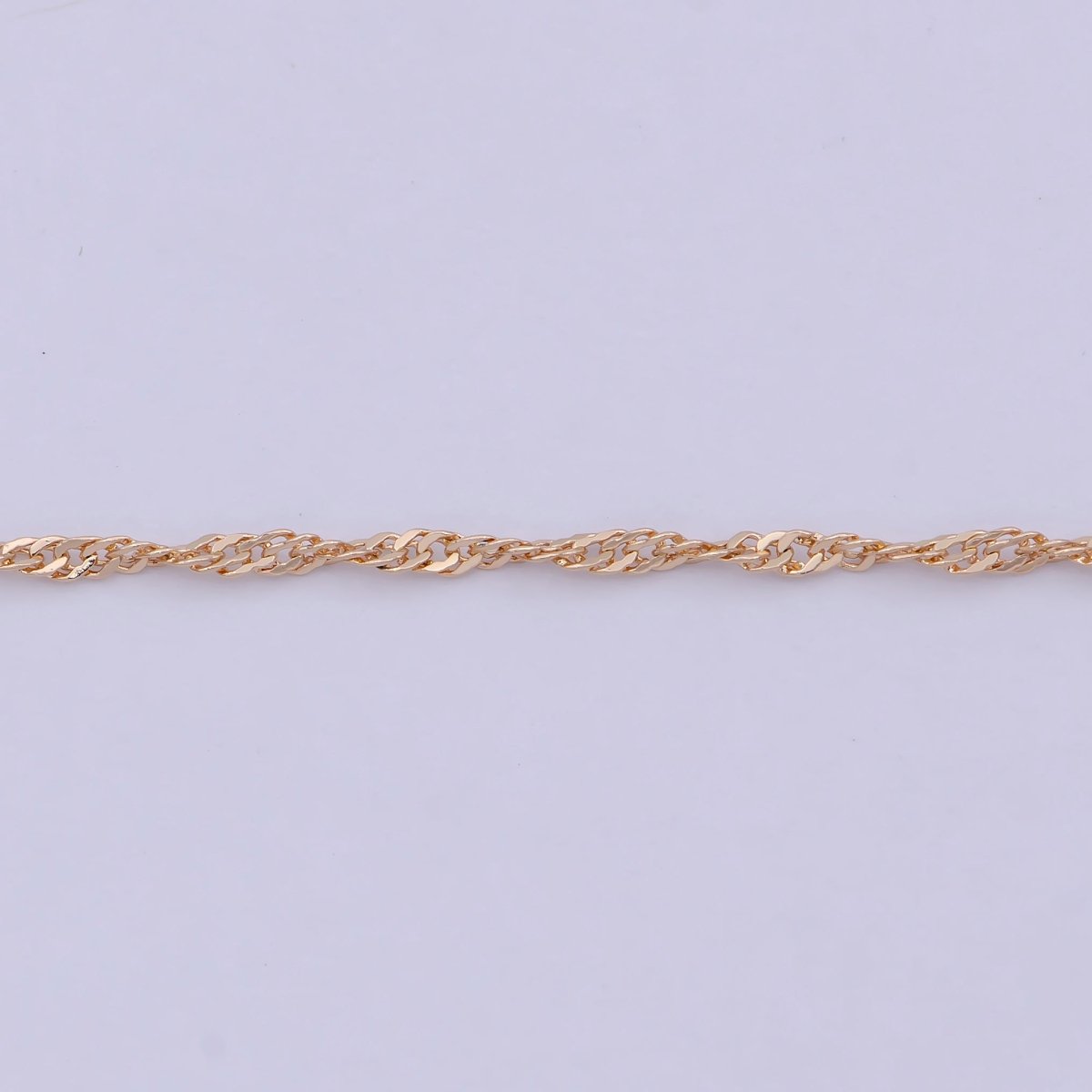 18k Gold plated Twisted Singapore Chain Necklace, Gold Chain Necklace Layer Dainty Necklace | WA-762 Clearance Pricing - DLUXCA