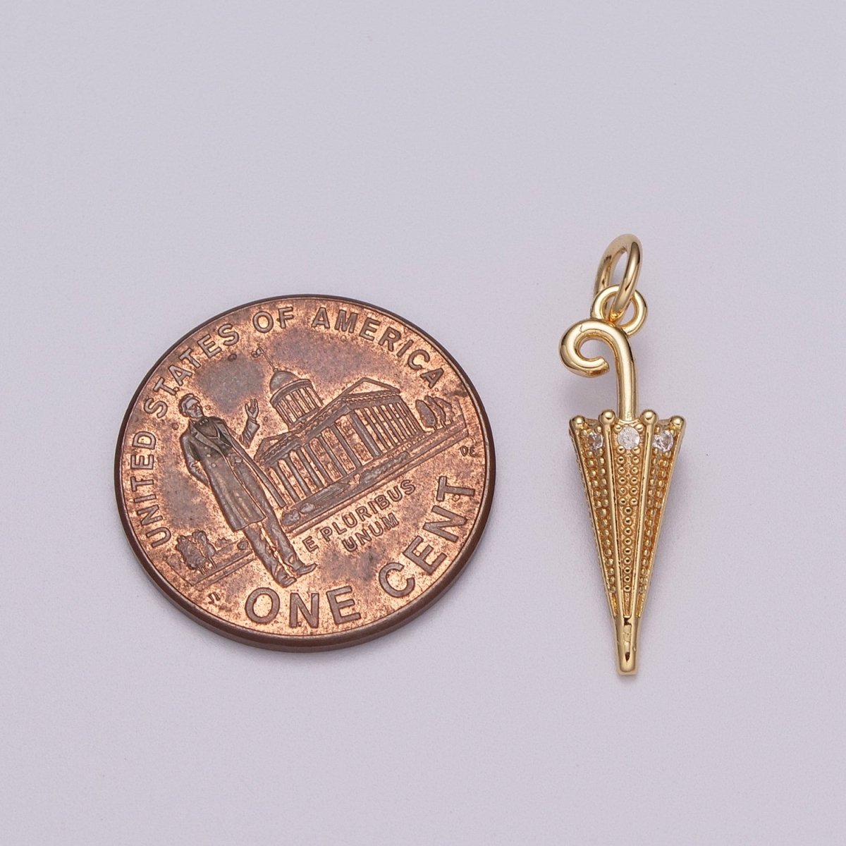 18k Gold plated Umbrella Charm Small Umbrella Necklace Bracelet Pendant DIY Jewelry Findings M-772 - DLUXCA