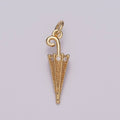 18k Gold plated Umbrella Charm Small Umbrella Necklace Bracelet Pendant DIY Jewelry Findings M-772 - DLUXCA