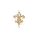 18K Gold plated Unique Delicate Fence Spear Point Shape Cubic Zirconia Bracelet Charm Bead Finding Connector for Earring Jewelry Making F-090 - DLUXCA