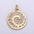 18K Gold plated Wind Coin Charm E-096 - DLUXCA