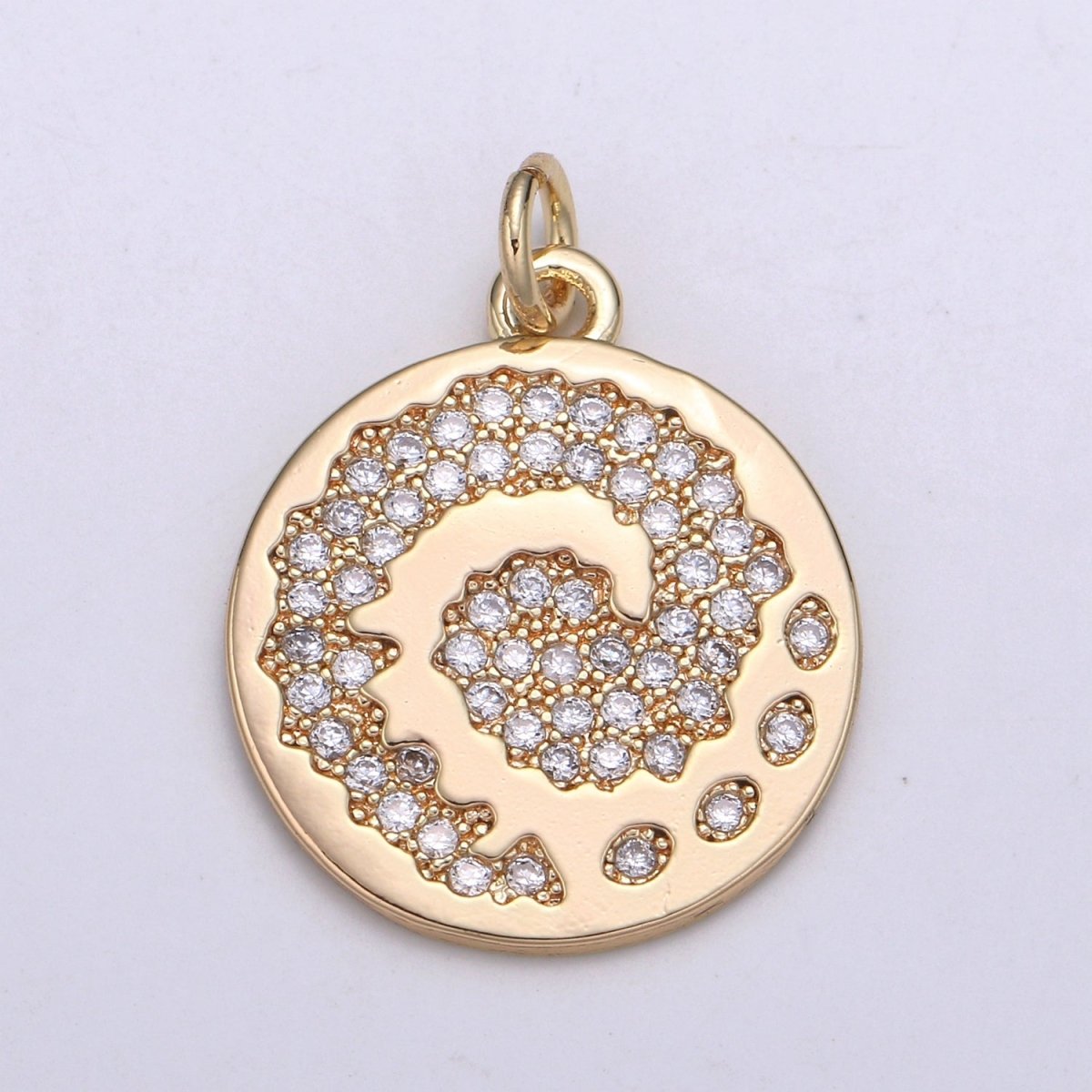 18K Gold plated Wind Coin Charm E-096 - DLUXCA