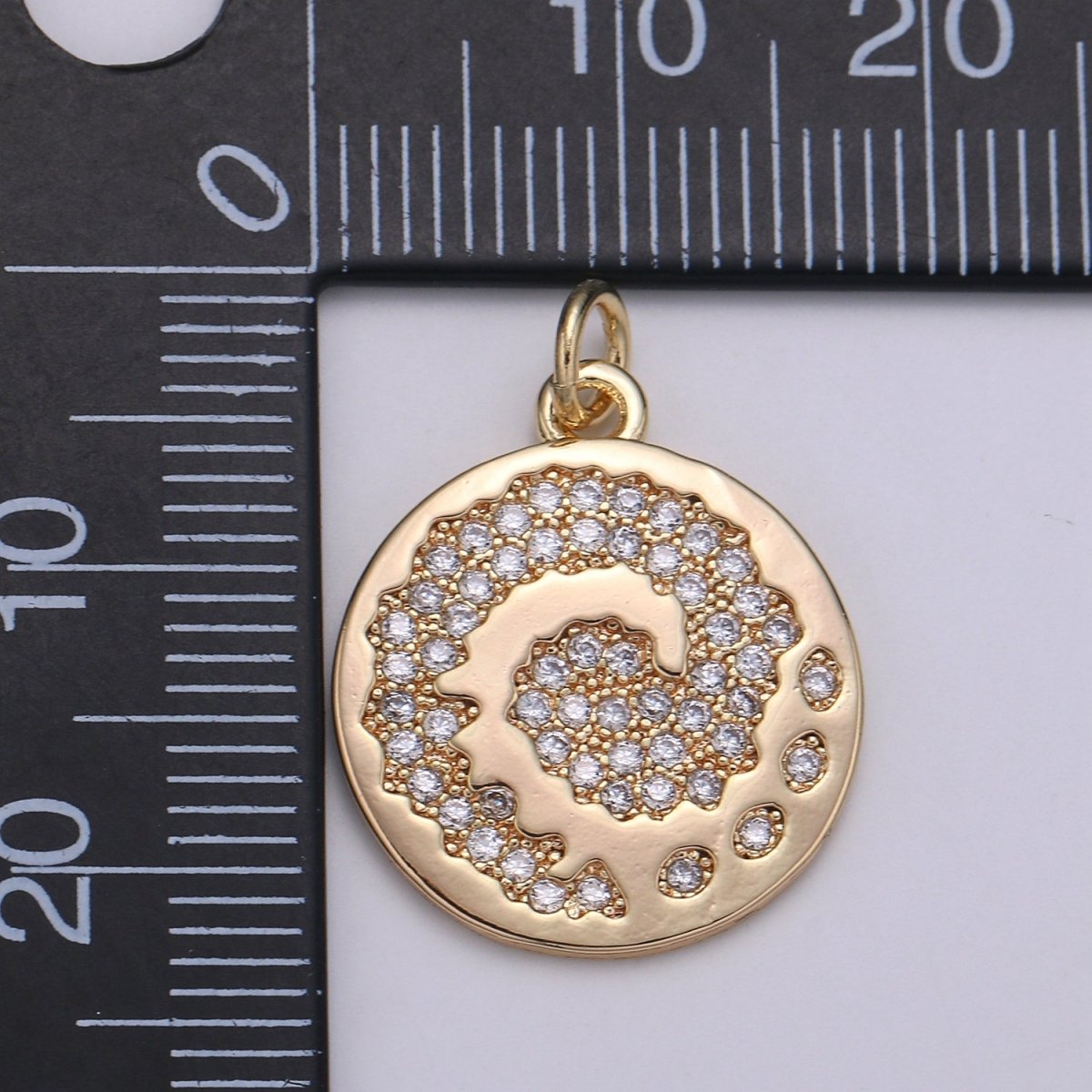 18K Gold plated Wind Coin Charm E-096 - DLUXCA