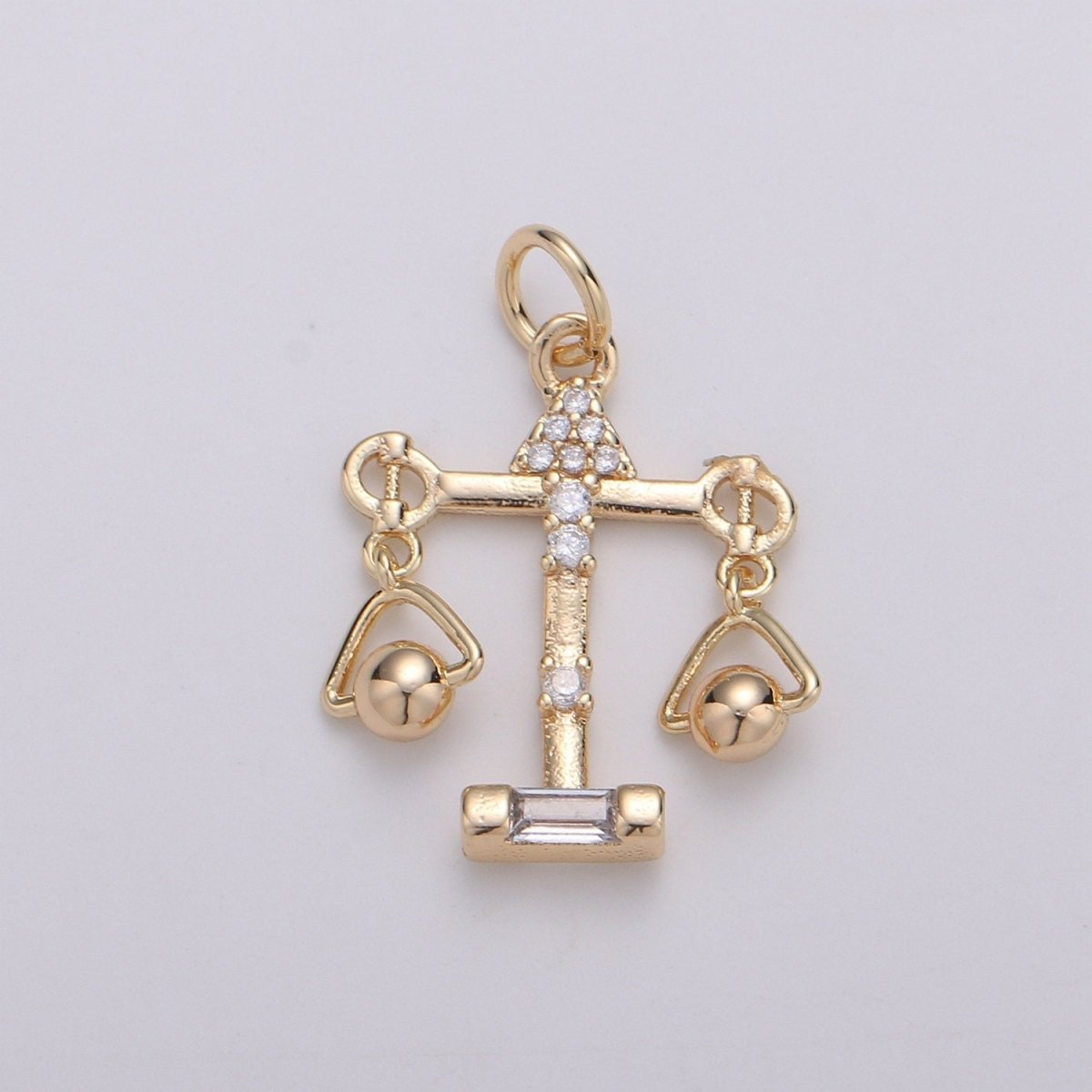 18k Gold plated Zodiac Sign Charm, Dainty Libra Scales Sign Astrology Pendant Charm for Necklace Earring Supply D-740 - DLUXCA