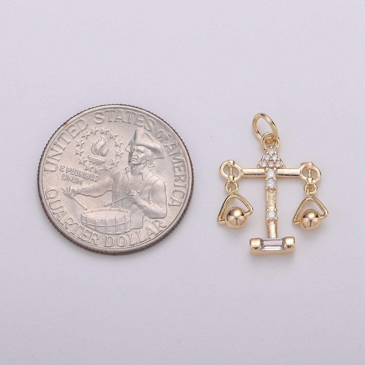 18k Gold plated Zodiac Sign Charm, Dainty Libra Scales Sign Astrology Pendant Charm for Necklace Earring Supply D-740 - DLUXCA