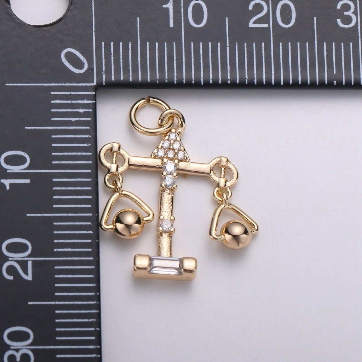 18k Gold plated Zodiac Sign Charm, Dainty Libra Scales Sign Astrology Pendant Charm for Necklace Earring Supply D-740 - DLUXCA