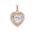18K Gold Gold plated Crystal Heart Pendants I-734 - DLUXCA