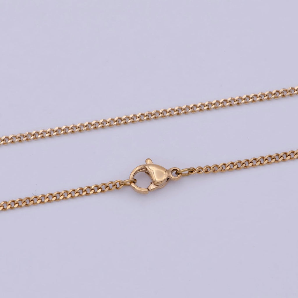 18k Gold Plated Chain, Curb Chain, Cuban Chain Necklace, Stacked Gold Chains, Gold Chain Necklace for Woman, Cuban Link | WA-765 Clearance Pricing - DLUXCA