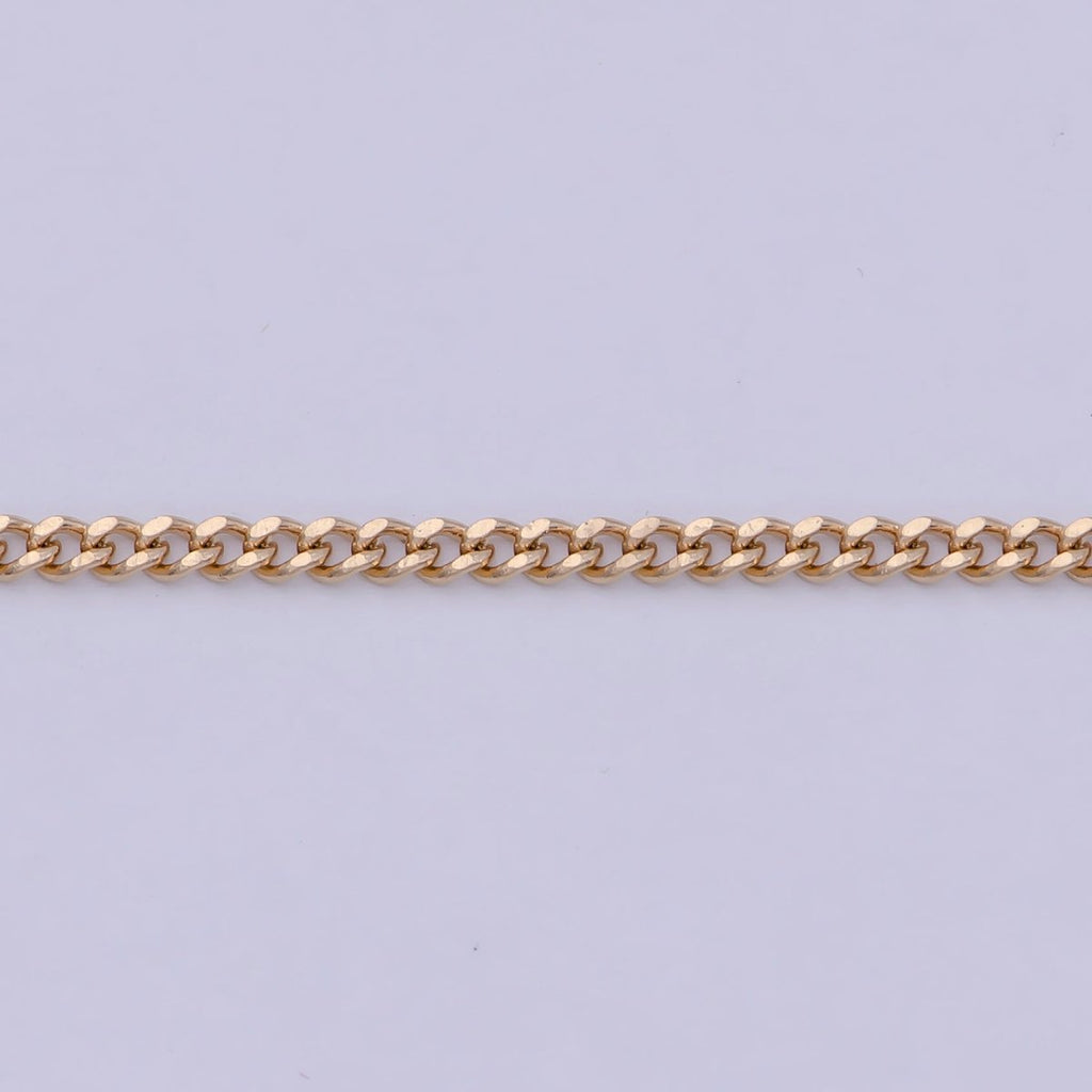 18k Gold Plated Chain, Curb Chain, Cuban Chain Necklace, Stacked Gold Chains, Gold Chain Necklace for Woman, Cuban Link | WA-765 Clearance Pricing - DLUXCA