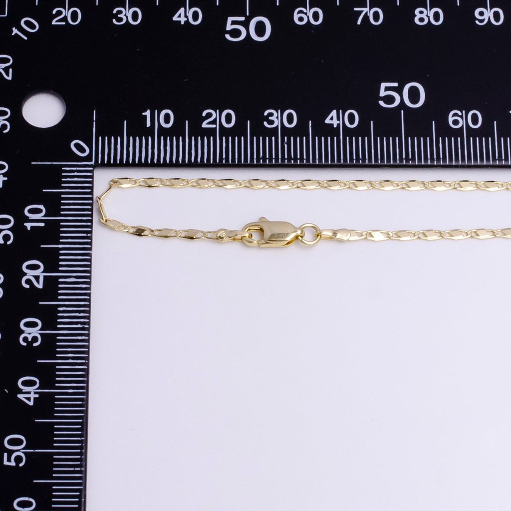 1.8mm Unique Mariner Tilt 18 Inch Layering Chain Necklace | WA-1901 Clearance Pricing - DLUXCA