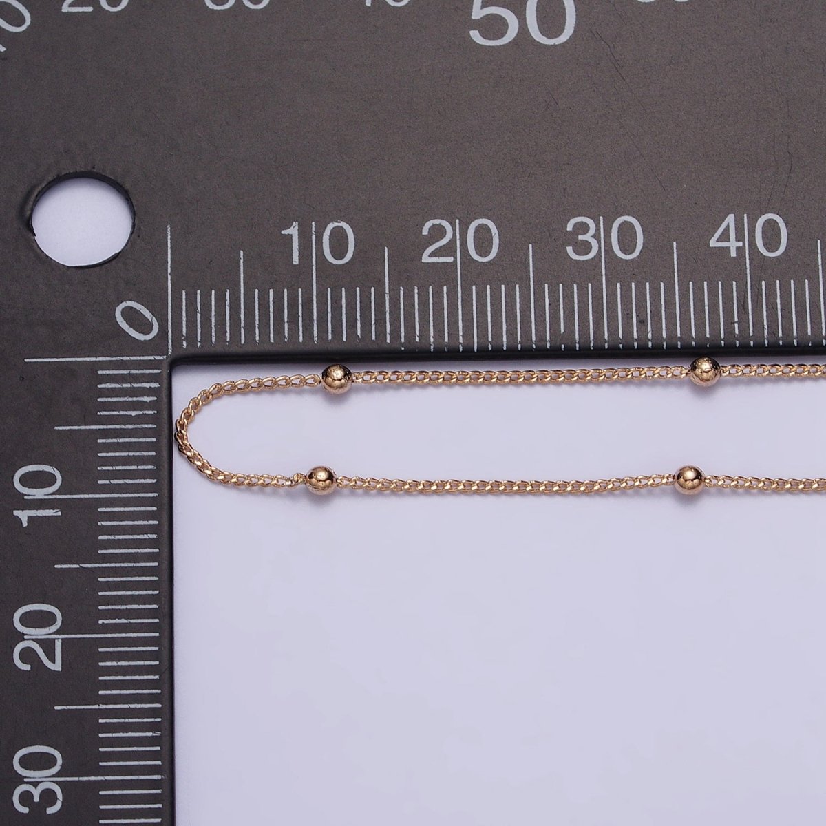 19.5 Inch Satellite Chain 18K Gold plated Dainty Ball Link Chain Necklace | WA-1604 Clearance Pricing - DLUXCA
