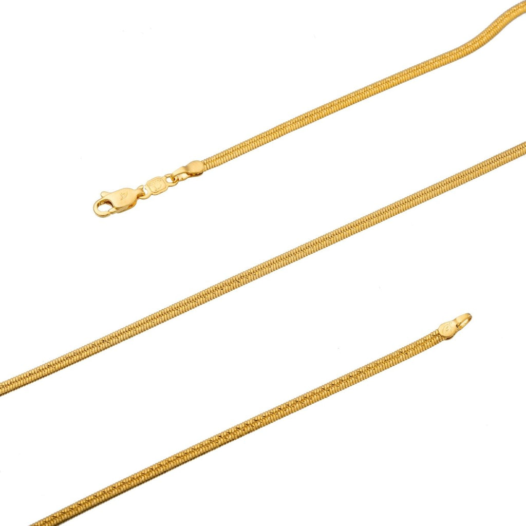 19.5 inches Gold Curb Chain, Dainty 2mm Curb Chain, 24K Gold plated Necklace w/ Lobster Clasps | CN-153 Clearance Pricing - DLUXCA