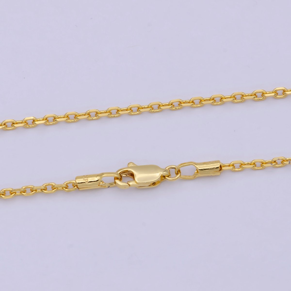 19.7'' Ready to Use 24K Gold plated Thin Cable Necklace Chain, Layering Cable Chain Dainty Necklace, For Pendant Charm Necklace Making WA-743 - DLUXCA
