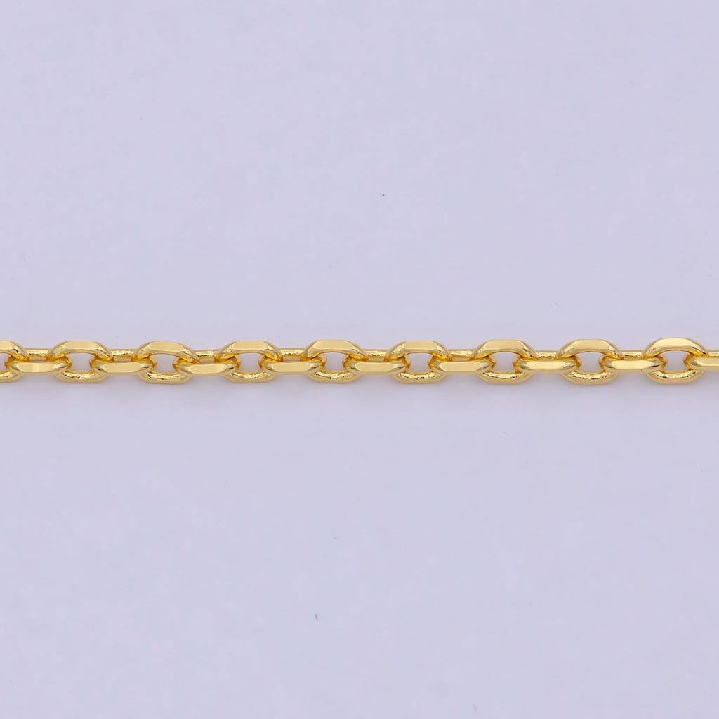 19.7'' Ready to Use 24K Gold plated Thin Cable Necklace Chain, Layering Cable Chain Dainty Necklace, For Pendant Charm Necklace Making WA-743 - DLUXCA