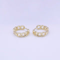 19mm Gold Curb Chain Link Huggie Hoop Earrings | Y-220 - DLUXCA