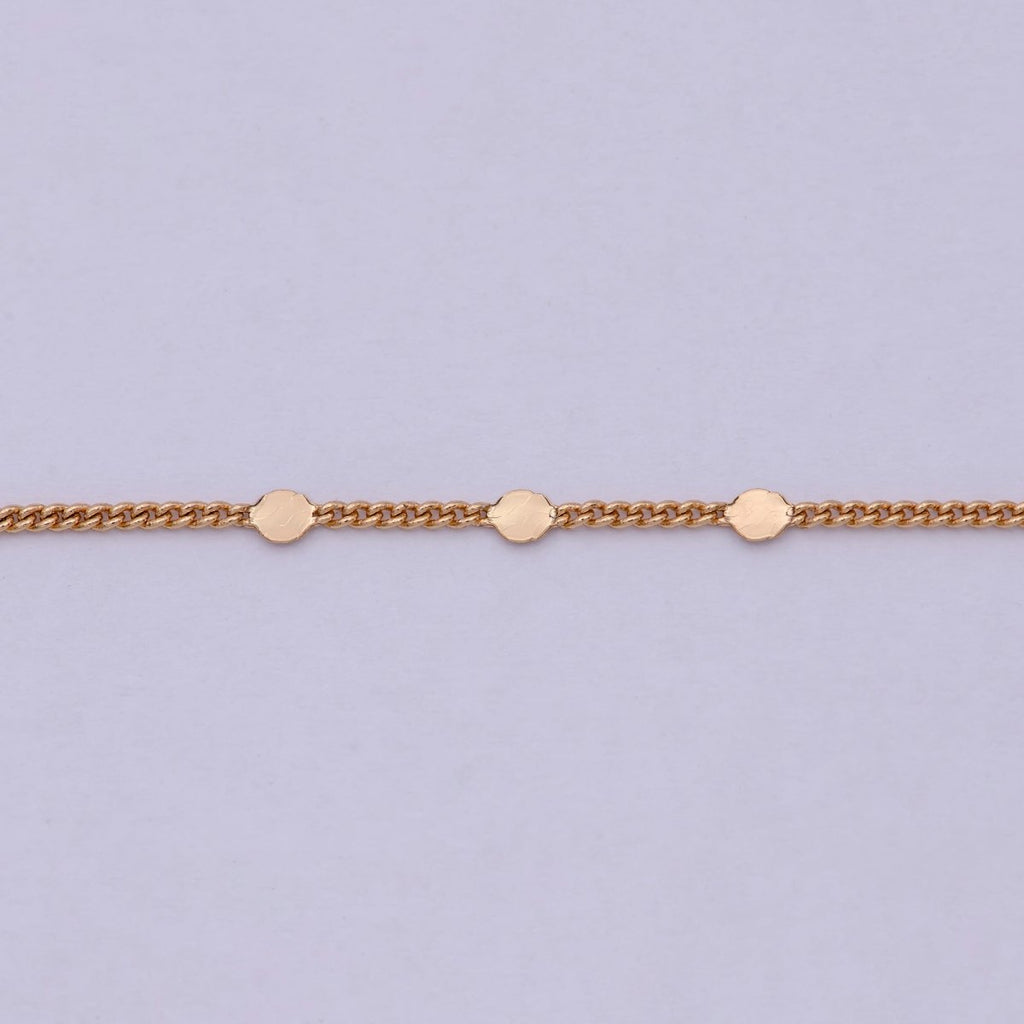 1mm 18K Gold plated Chain Necklace Gold Curb Chain, Gold Chains 18 inch + 2 inch extender | WA-542 Clearance Pricing - DLUXCA