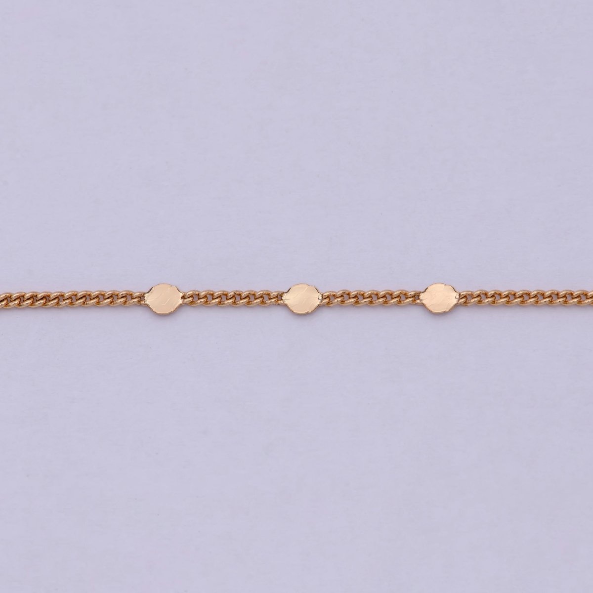 1mm 18K Gold plated Chain Necklace Gold Curb Chain, Gold Chains 18 inch + 2 inch extender | WA-542 Clearance Pricing - DLUXCA