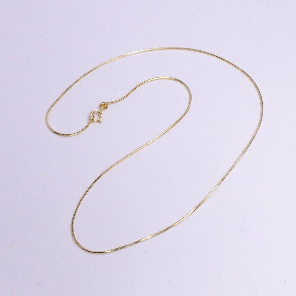 1mm Dainty Snake Chain 18 Inch Layering Necklace | WA-1742 - DLUXCA