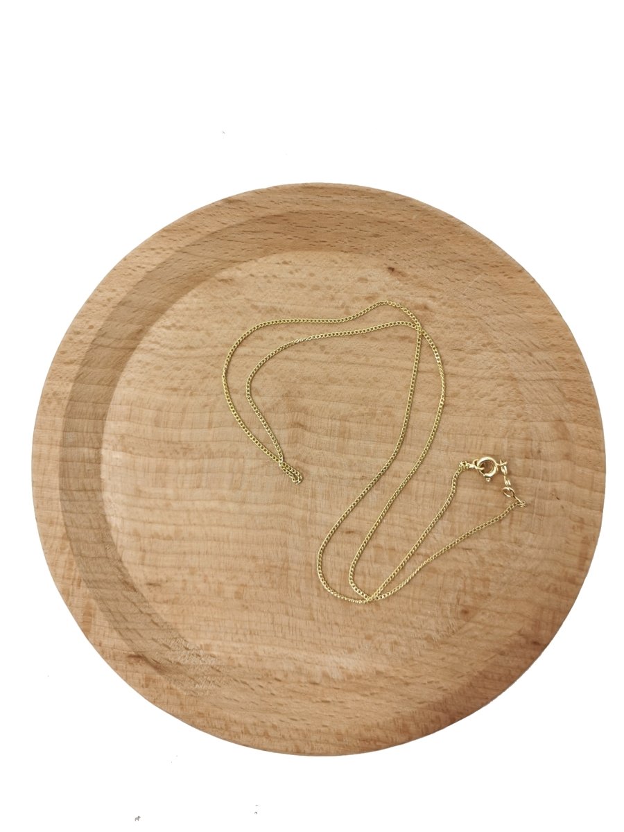 1pc 17.7'' Ready to Use 14K Gold plated Dainty Cuban Necklace Chain, Layer Curb Chain Dainty Necklace, Pendant Charm Necklace Making, 555 - DLUXCA