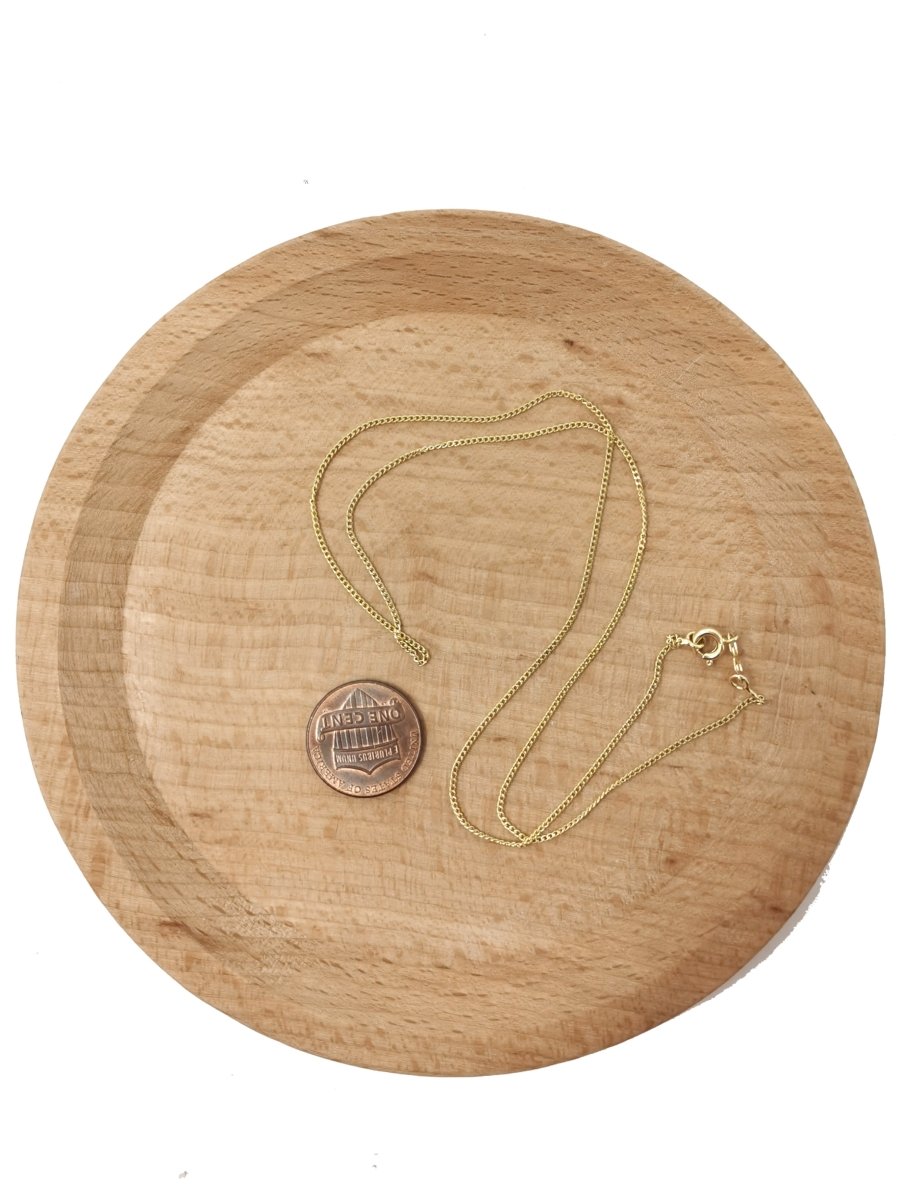 1pc 17.7'' Ready to Use 14K Gold plated Dainty Cuban Necklace Chain, Layer Curb Chain Dainty Necklace, Pendant Charm Necklace Making, 555 - DLUXCA