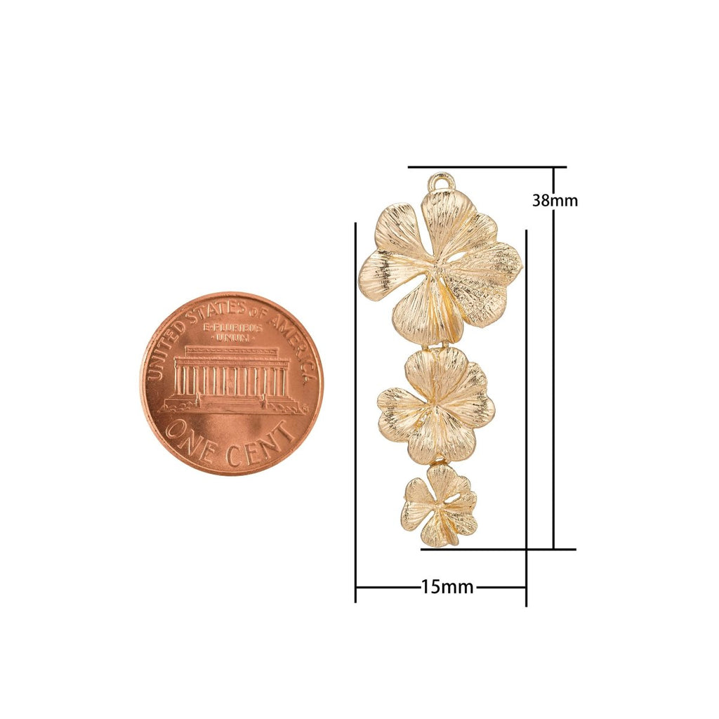 1pc Gold plated Flowers Necklace Pendant Charm Bead Bails Findings for Jewelry Making Dangle Necklace Pendant E-464 - DLUXCA