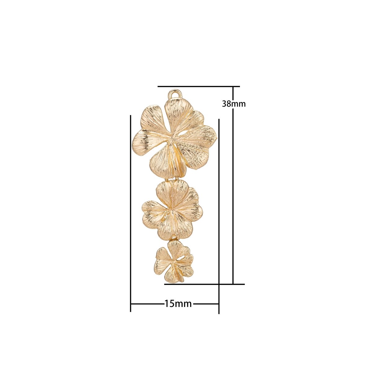 1pc Gold plated Flowers Necklace Pendant Charm Bead Bails Findings for Jewelry Making Dangle Necklace Pendant E-464 - DLUXCA