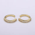 1Pc Micro Pace CZ Ear Cuff 24K Gold Ear cuff Earring, Nonpierced Ear cuff for Cartilage, ingle Earring, Minimalist ear cuff AI-144 - DLUXCA