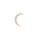 1pc Thin Gold plated Crescent Moon Celestial, Lunar, Tusk Cubic Zircon Layered Necklace Pendant Charm Bead Findings for Jewelry Making C-096 - DLUXCA