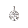 1pc White Gold plated Micro Pave CZ Tree of Life Pendant Charm, Micro Pave CZ Pendant Charm, White Gold plated Pendant, For DIY Jewelry - DLUXCA