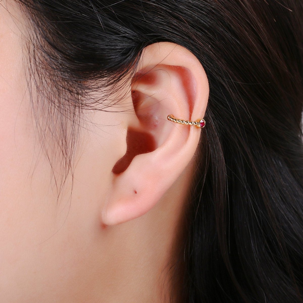 1x Ear Cuff No Piercing • Gold plated ear cuff • conch cuff • ear cuff non pierced • fake helix piercing • ear cuffs • cartilage cuff, 1xAI-130 - DLUXCA