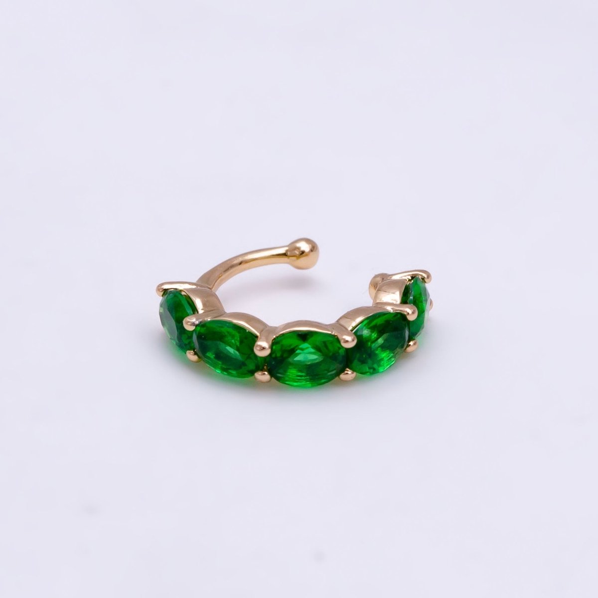 1x Ear cuff no piercing Gold with 8 Different Color cz, ear cuff, minimalist jewelry conch cuff AI-001~AI-008