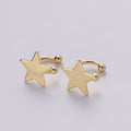 1x Gold Ear cuff, No piercing ear cuff, Fake piercing, Ear cuff, Helix no piercing hoop, Star ear cuff, Love earring, ear cuff, AI-138 - DLUXCA