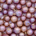 1x Natural fresh water pearl bead. 9-12mm Freeform Round Shape. Gorgeous natural purple pink color fresh water pearl bead High Quality X-722 - DLUXCA