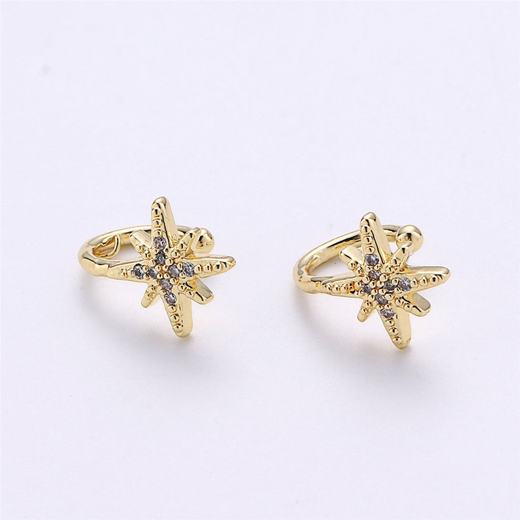 1x Star Gold plated Earring Simple Ear Cuff, delicate ear cuff, ear cuff no piercing, gold ear cuff, ear cuff, gold ear cuff AI-132 - DLUXCA