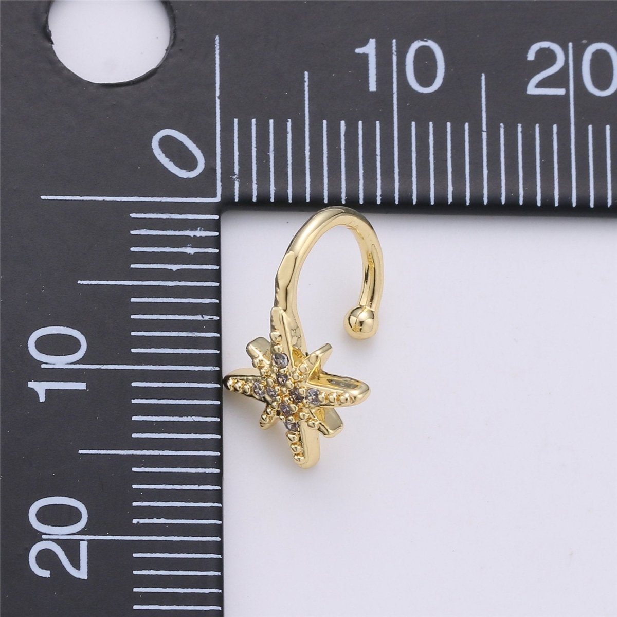 1x Star Gold plated Earring Simple Ear Cuff, delicate ear cuff, ear cuff no piercing, gold ear cuff, ear cuff, gold ear cuff AI-132 - DLUXCA