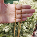 20" inches Yellow Gold plated Designed Scroll Chain, 5mm Width, 24K Gold plated Designed Chain Finding, Designed Necklace w/ Lobster Clasps | CN-755 Clearance Pricing - DLUXCA