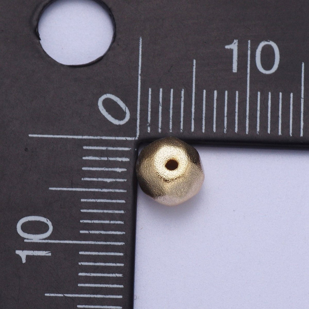 20 Pieces 4mm, 6mm, 8mm Round Textured Geometric Gold Matte Bean Bead | B-391