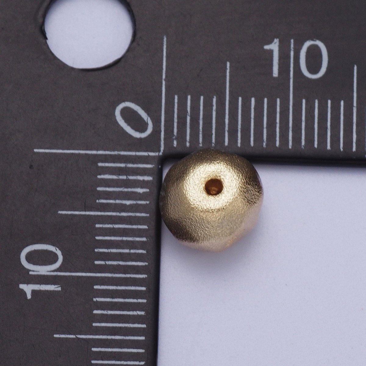 20 Pieces 4mm, 6mm, 8mm Round Textured Geometric Gold Matte Bean Bead | B-391