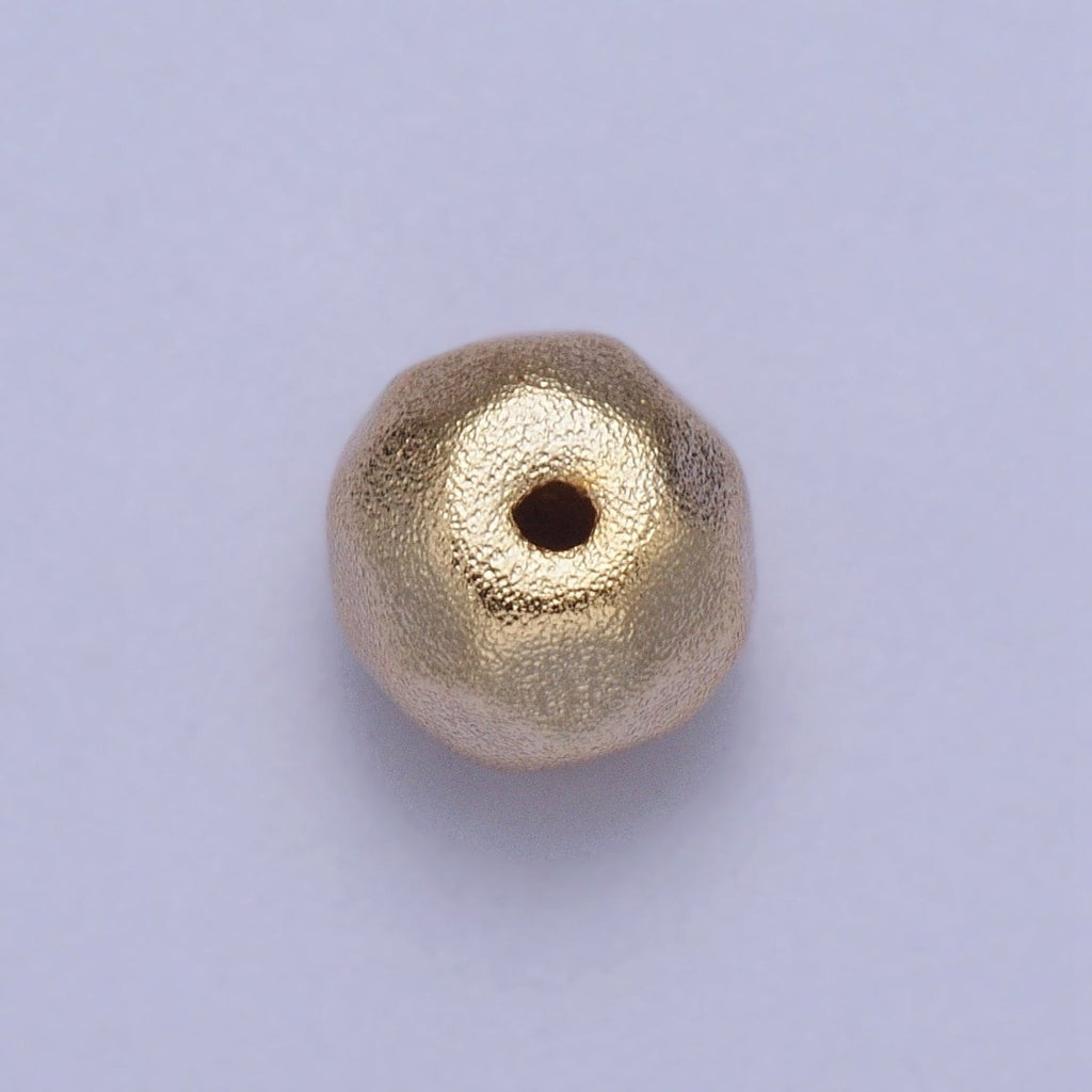 20 Pieces 4mm, 6mm, 8mm Round Textured Geometric Gold Matte Bean Bead | B-391